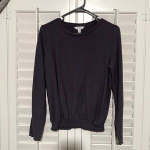 Time and Tru Women's Smocked T-Shirt with Long Sleeves